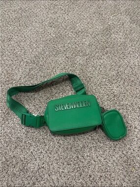 Steve Madden Emerald Green Logo Belt Bag with Mini Pouch